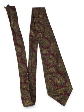 JZ Richards Silk Brocade Tie Deep Red and Gold Men's Necktie